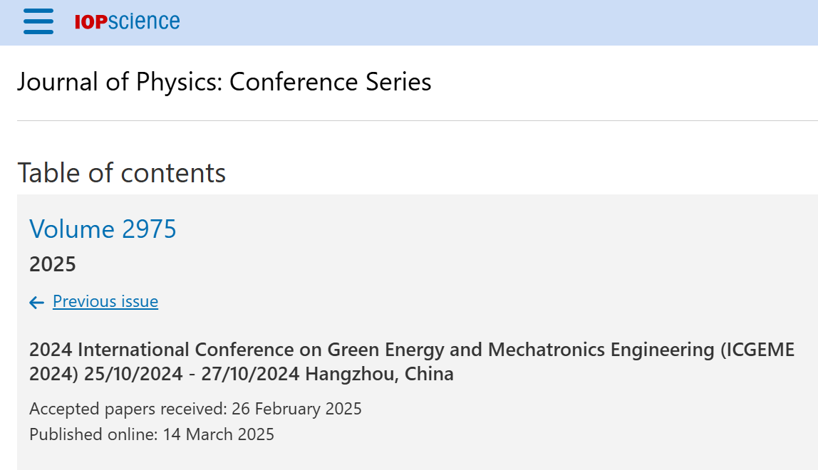 ICGEME 2024 publication