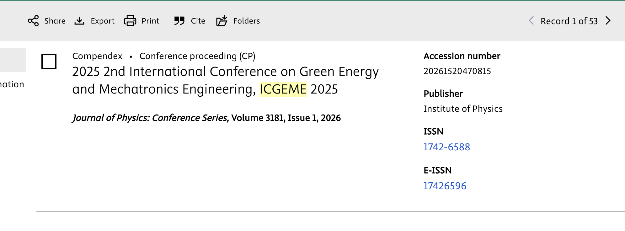 ICGEME 2025 indexing